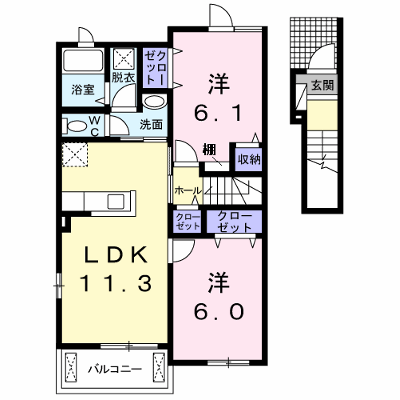ラ・ベルメール 202【管理NO：1-018591401-02020】 ★家具家電は申し込み後に搬入します★ ★2026年10月上旬入居可能★の外観画像