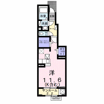 セゾン・ド・ヴェール 104【管理NO：1-026817101-01040】 ★家具家電は申し込み後に搬入します★ ★2026年09月中旬入居可能★の外観画像