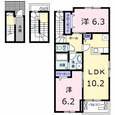 アルコバレーニⅢ 301【管理NO：1-024484101-03010】 ★家具家電は申し込み後に搬入します★ ★2026年09月中旬入居可能★の外観画像