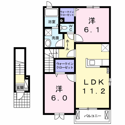 フルールⅡ 203【管理NO：1-021547301-02030】 ★家具家電は申し込み後に搬入します★ ★2026年09月中旬入居可能★の外観画像