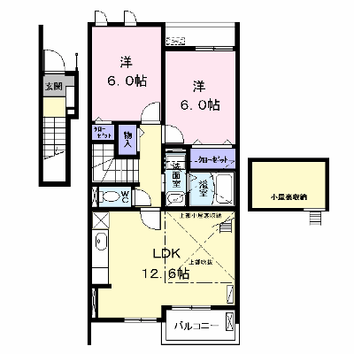 グランディール西囲　Ｄ 202【管理NO：1-019329204-02020】 ★家具家電は申し込み後に搬入します★ ★2026年10月中旬入居可能★の外観画像