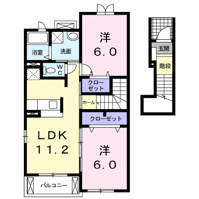 クレセント中ノ坪 203【管理NO：1-014324701-02030】 ★家具家電は申し込み後に搬入します★ ★2026年08月下旬入居可能★の外観画像
