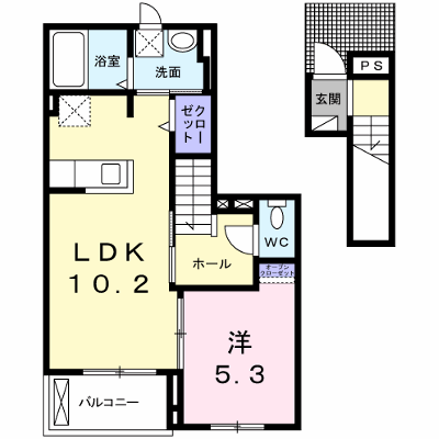 テゾーロ 202【管理NO：1-023222201-02020】 ★家具家電は申し込み後に搬入します★ ★2026年09月中旬入居可能★の外観画像