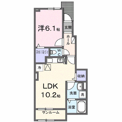 ベルソレイユⅡ 102【管理NO：1-025324202-01020】 ★家具家電は申し込み後に搬入します★ ★2026年10月中旬入居可能★の外観画像