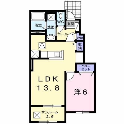 レスポアールⅥ 104【管理NO：1-023226001-01040】 ★家具家電は申し込み後に搬入します★ ★2026年09月中旬入居可能★の外観画像