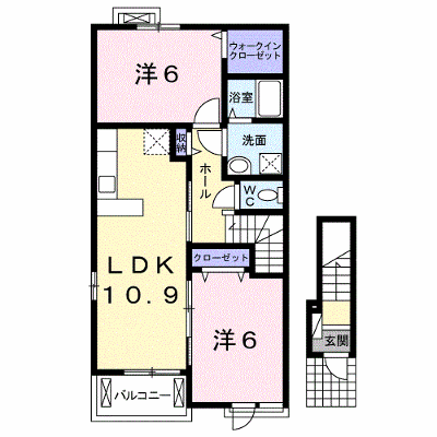 クレメント大和Ⅱ 201【管理NO：1-022453402-02010】 ★家具家電は申し込み後に搬入します★ ★2026年09月上旬入居可能★の外観画像