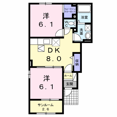 サンフラワー白崎 101【管理NO：1-020694501-01010】 ★家具家電は申し込み後に搬入します★ ★2026年09月中旬入居可能★の外観画像