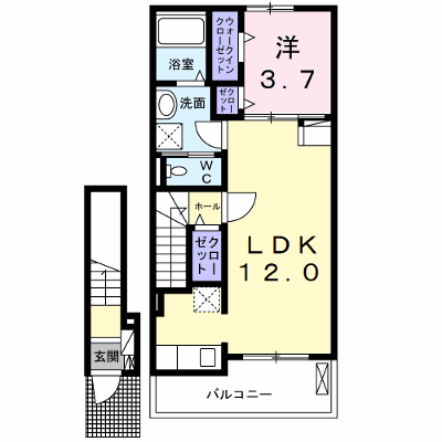 グランツヒナタ 203【管理NO：1-026457301-02030】 ★家具家電は申し込み後に搬入します★ ★2026年09月中旬入居可能★の外観画像