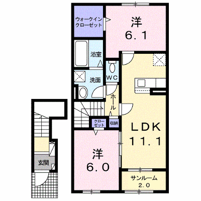 サニーテラス　Ａ 202【管理NO：1-026605701-02020】 ★家具家電は申し込み後に搬入します★ ★2026年10月中旬入居可能★の外観画像