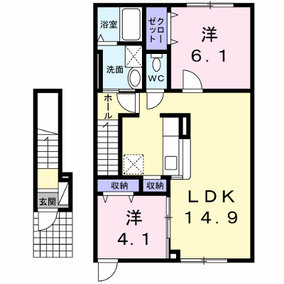 ジュネス高丘 203【管理NO：1-017527701-02030】 ★家具家電は申し込み後に搬入します★ ★2026年10月中旬入居可能★の外観画像