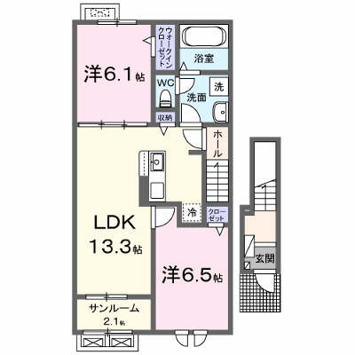 ハピネス 202【管理NO：1-027020402-02020】 ★家具家電は申し込み後に搬入します★ ★2026年09月中旬入居可能★の外観画像