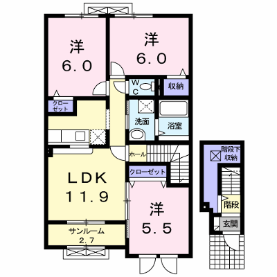 カームリー　Ⅰ 201【管理NO：1-014842201-02010】 ★家具家電は申し込み後に搬入します★ ★2026年10月上旬入居可能★の外観画像