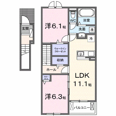 レザン　フォレストＢ 202【管理NO：1-027391002-02020】 ★家具家電は申し込み後に搬入します★ ★2026年09月中旬入居可能★の外観画像