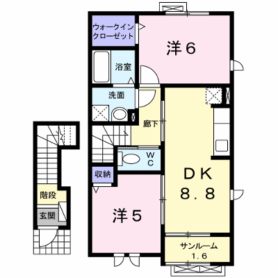 グッドフォ－チュン　Ⅱ 204【管理NO：1-015569701-02040】 ★家具家電は申し込み後に搬入します★ ★2026年09月中旬入居可能★の外観画像