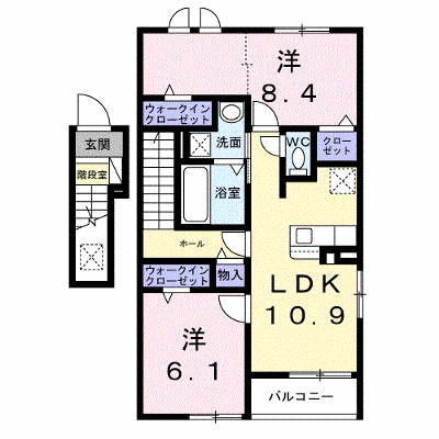 カンピドリオⅡ 201【管理NO：1-028640602-02010】 ★家具家電は申し込み後に搬入します★ ★2026年12月下旬入居可能★の外観画像