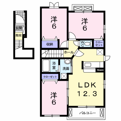 ル　シャトウⅡ 201【管理NO：1-016513902-02010】 ★家具家電は申し込み後に搬入します★ ★2026年09月上旬入居可能★の外観画像