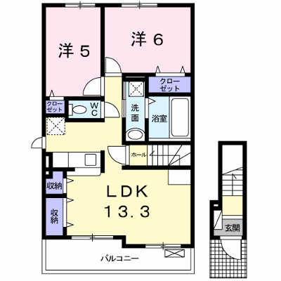 メゾンドレープ和 201【管理NO：1-023329801-02010】 ★家具家電は申し込み後に搬入します★ ★2026年09月中旬入居可能★の外観画像