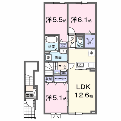 インテルノ　ウエスト 202【管理NO：1-028506202-02020】 ★家具家電は申し込み後に搬入します★ ★2026年10月上旬入居可能★の外観画像