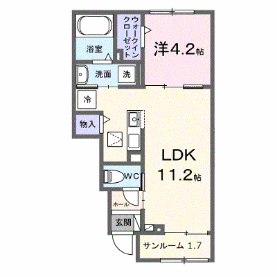 プリムヴェール 102【管理NO：1-028155501-01020】 ★家具家電は申し込み後に搬入します★ ★2026年10月上旬入居可能★の外観画像