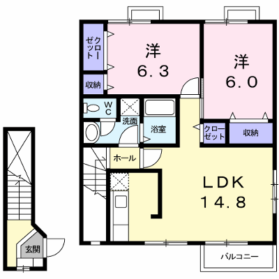 サンパティークＢ 201【管理NO：1-011540201-02010】 ★家具家電は申し込み後に搬入します★ ★2026年08月下旬入居可能★の外観画像