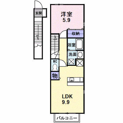 サニーレジデンスⅡ 201【管理NO：1-013487601-02010】 ★家具家電は申し込み後に搬入します★ ★2026年09月中旬入居可能★の外観画像