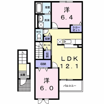 ジェルセートＢ 202【管理NO：1-014571902-02020】 ★家具家電は申し込み後に搬入します★ ★2026年10月中旬入居可能★の外観画像