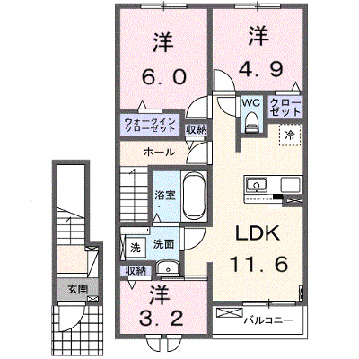 西５丁目アパート 203【管理NO：1-028114301-02030】 ★家具家電は申し込み後に搬入します★ ★2027年02月下旬入居可能★の外観画像