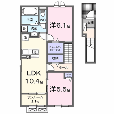 ネスト・カトーⅡ 204【管理NO：1-027807501-02040】 ★家具家電は申し込み後に搬入します★の外観画像
