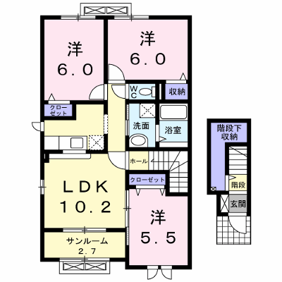 ラヴィベールⅡ 201【管理NO：1-019107002-02010】 ★家具家電は申し込み後に搬入します★ ★2026年10月上旬入居可能★の外観画像