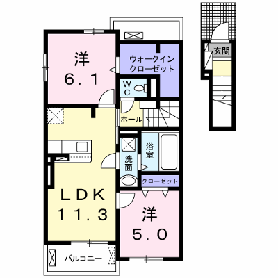エテルノ・ピース 204【管理NO：1-024596402-02040】 ★家具家電は申し込み後に搬入します★ ★2026年09月下旬入居可能★の外観画像