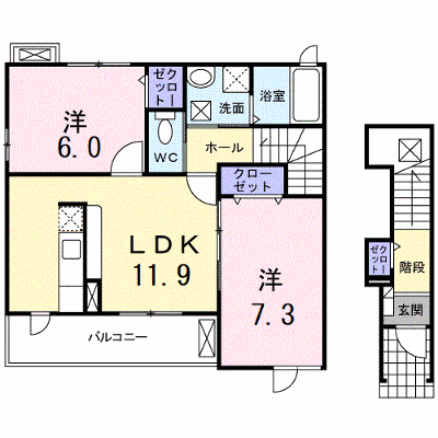 ルミナス・ＭⅡ　Ａ 201【管理NO：1-015016301-02010】 ★家具家電は申し込み後に搬入します★ ★2026年09月上旬入居可能★の外観画像