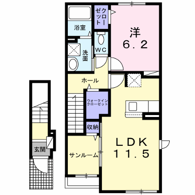 ガイア　Ｃ 202【管理NO：1-026643301-02020】 ★家具家電は申し込み後に搬入します★ ★2026年09月中旬入居可能★の外観画像