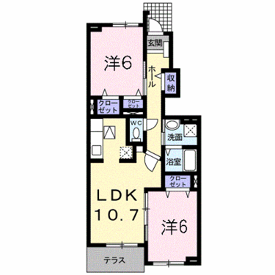 メゾンドジョリ 102【管理NO：1-016802601-01020】 ★家具家電は申し込み後に搬入します★ ★2026年10月中旬入居可能★の外観画像
