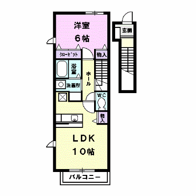 クローバー 203【管理NO：1-014714101-02030】 ★家具家電は申し込み後に搬入します★ ★2026年10月上旬入居可能★の外観画像