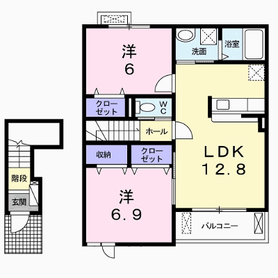なの花Ⅱ 202【管理NO：1-022211502-02020】 ★家具家電は申し込み後に搬入します★ ★2026年09月下旬入居可能★の外観画像