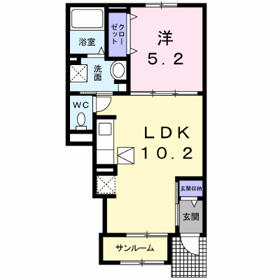 ロ－レルブロ－テ 102【管理NO：1-025978201-01020】 ★家具家電は申し込み後に搬入します★ ★2026年09月下旬入居可能★の外観画像