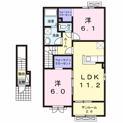 メゾンフランＤ 203【管理NO：1-018584602-02030】 ★家具家電は申し込み後に搬入します★ ★2026年09月下旬入居可能★の外観画像