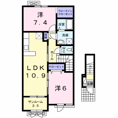 オーブ 202【管理NO：1-018957401-02020】 ★家具家電は申し込み後に搬入します★ ★2026年10月上旬入居可能★の外観画像
