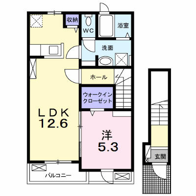 エヴァ　グリーン　ヴィラⅠ 202【管理NO：1-027704801-02020】 ★家具家電は申し込み後に搬入します★の外観画像