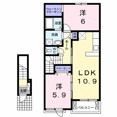 セレーナ　Ｂ 203【管理NO：1-018684802-02030】 ★家具家電は申し込み後に搬入します★ ★2026年10月中旬入居可能★の外観画像