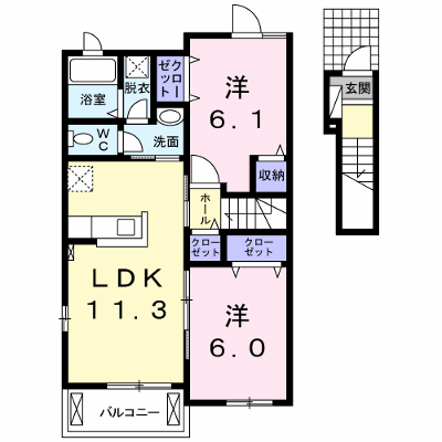 ウィステリア　壱番館 203【管理NO：1-020368401-02030】 ★家具家電は申し込み後に搬入します★ ★2026年10月中旬入居可能★の外観画像