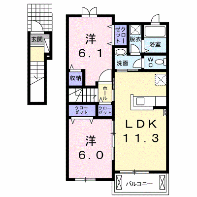 プリムラ 202【管理NO：1-019221202-02020】 ★家具家電は申し込み後に搬入します★ ★2026年09月中旬入居可能★の外観画像