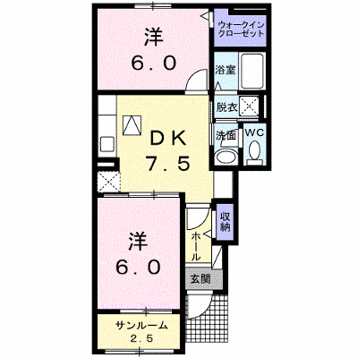 ソレイユプロムナードⅡ 102【管理NO：1-022874101-01020】 ★家具家電は申し込み後に搬入します★ ★2026年10月中旬入居可能★の外観画像