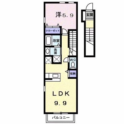 フローラル 203【管理NO：1-011976601-02030】 ★家具家電は申し込み後に搬入します★ ★2026年09月下旬入居可能★の外観画像