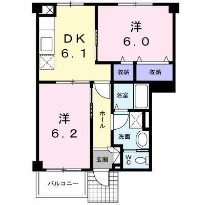 エステート黄金Ｄ 103【管理NO：1-009412201-01030】 ★家具家電は申し込み後に搬入します★の外観画像