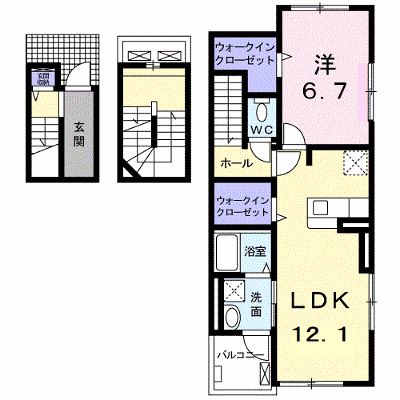 メイプルコート 301【管理NO：1-025177701-03010】 ★家具家電は申し込み後に搬入します★ ★2026年09月上旬入居可能★の外観画像