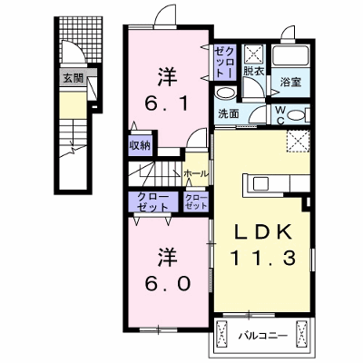 Ｋ桜ガーデン 201【管理NO：1-020274401-02010】 ★家具家電は申し込み後に搬入します★ ★2026年11月中旬入居可能★の外観画像