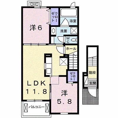 モンファミーユⅡ 202【管理NO：1-022051002-02020】 ★家具家電は申し込み後に搬入します★の外観画像