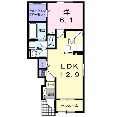 サンフローラ 103【管理NO：1-024859301-01030】 ★家具家電は申し込み後に搬入します★ ★2026年09月中旬入居可能★の外観画像