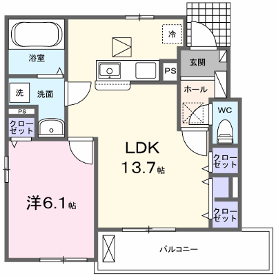 ボン　ド　ボヌール 103【管理NO：1-026938801-01030】 ★家具家電は申し込み後に搬入します★ ★2026年08月下旬入居可能★の外観画像